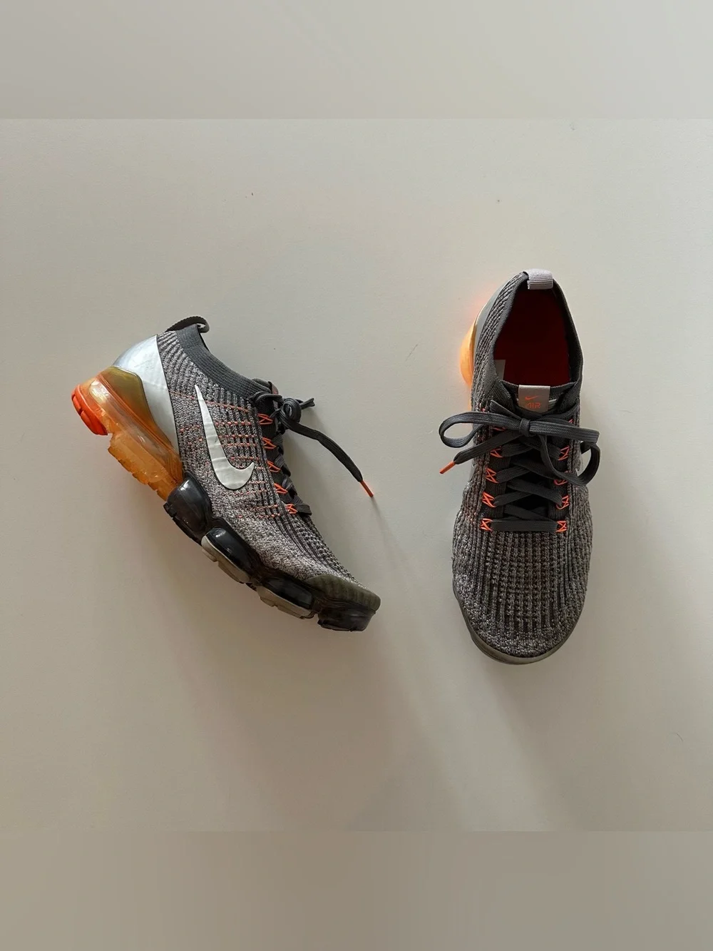 Nike Air VaporMax Flyknit 3 Dark Grey Total Orange Men’s 10 AJ6900-024   Overall
